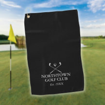 Nome do clube de golfe personalizado preto e branc