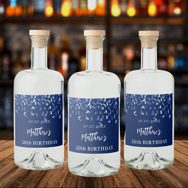 nome do confetti azul do marinho festa de aniversá (Criador carregado)