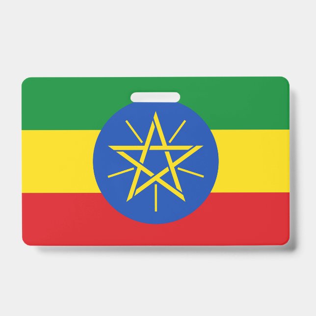 Nome do Crachá com bandeira da Etiópia (Frente)