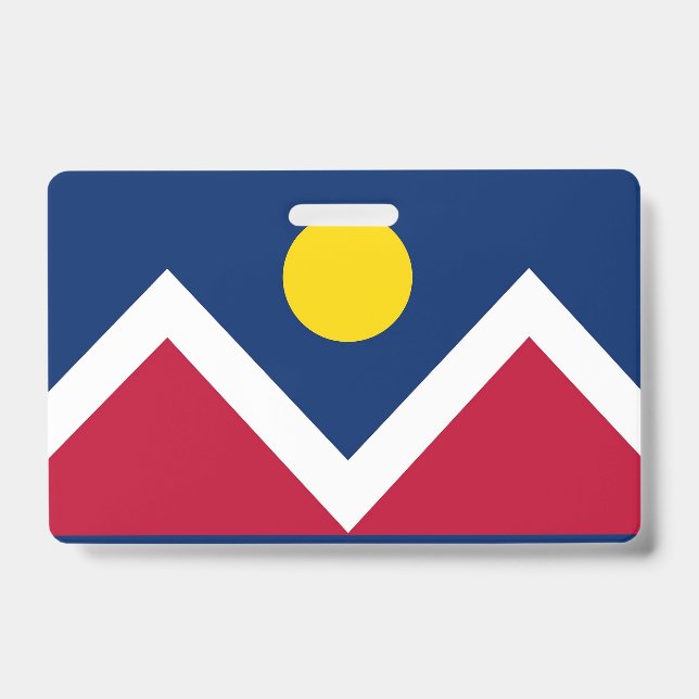 Nome do Crachá com bandeira de Denver City, EUA (Frente)