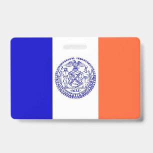 Nome do Crachá com bandeira de Nova Iorque, EUA