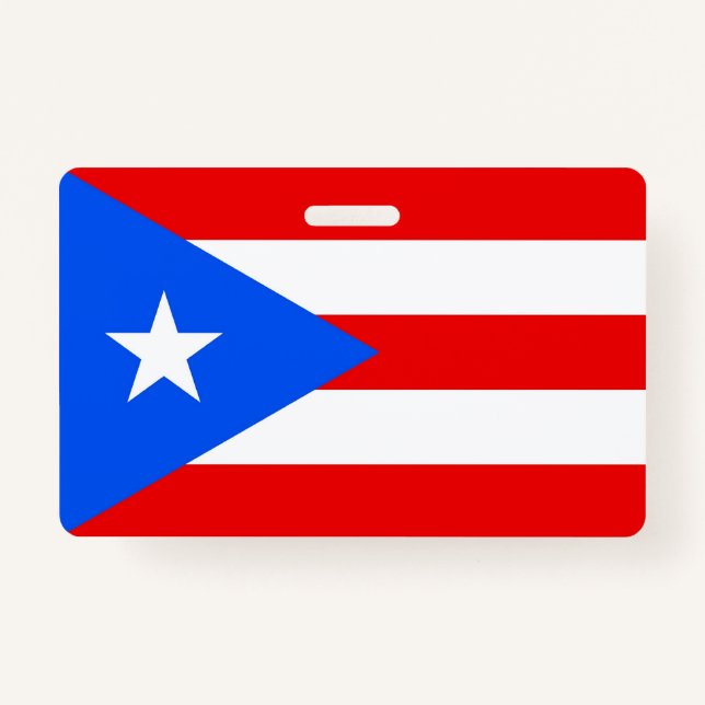 Nome do Crachá com bandeira de Porto Rico, EUA (Frente)