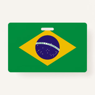 Nome do Crachá com bandeira do Brasil