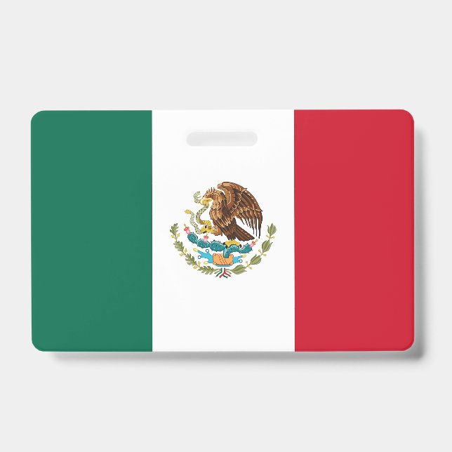 Nome do Crachá com bandeira do México (Frente)