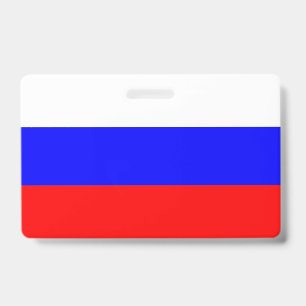 Nome do Crachá com pavilhão da Rússia