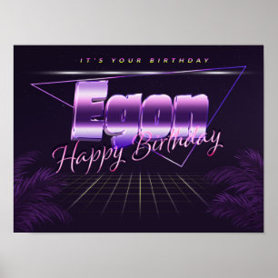 Nome do Egon Vorname lila retro Poster Geburtstag
