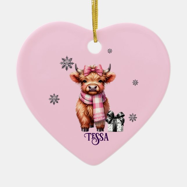 Nome do Enfeites de natal Highland Cow (Frente)