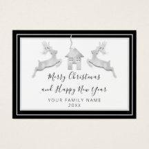 Nome do Feliz ano novo de Feliz Natal Branco Preto