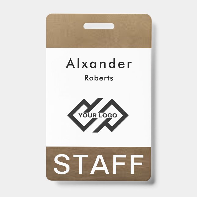 Nome do funcionarios Crachá Logotipo personalizado (Front)