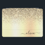 Nome do Glam do Monograma Dourado Glitter Metal<br><div class="desc">Mala de Laptop de Nome do Monograma com Folha de Folha de Folha Metálica Dourada. Isto faz o doce e perfeito aniversário de 16 anos,  casamento,  chá de panela,  aniversário,  chá de fraldas ou festa de solteira presente para alguém que ama luxo de luxo e estilos quíticos.</div>