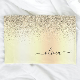 Nome do Glam do Monograma Dourado Glitter Metal