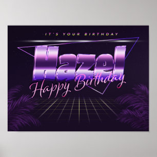 Nome do Hazel Vorname lila retro Poster Geburtstag