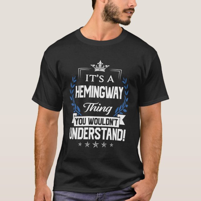 Nome do Hemingway T Camisa - Coisas do Hemingway N (Frente)