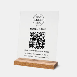 Nome do Hotel Logotipo e código QR Serviços Preços