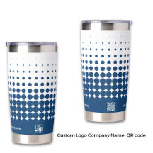 Nome do logotipo moderno Código QR WWW Blue Halfto