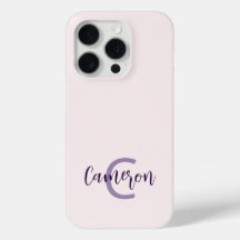 Nome do Monograma - Blush Sólido Minimalista