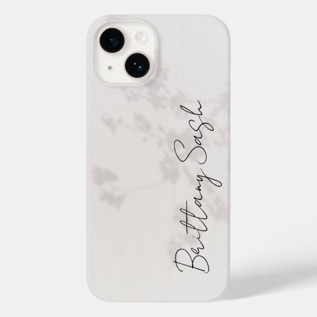 Nome do Monograma Branco Minimalista na moda Moder (Verso)