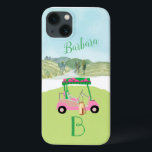 Nome do Monograma da Cena de Golfe<br><div class="desc">Um toque de humor de golfe para a senhora - amiga na sua vida, que se divertirá com esta - um carrinho de golfe para o amante de golfe que gosta de brincar com estilo - ou que ama brincar - personalizado com o primeiro nome e monograma - na moda...</div>