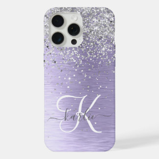 Nome do Monograma da Glitter de Prata Metálica Bru