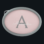 Nome do Monograma da Rapariga da Cinza Rosa Escamo<br><div class="desc">Frasco de Cinto com Nome de Script Simples e Cor-de-Rosa e Cinza. Isso faz a formatura perfeita, doce 16 16, 18, 21rua, 40, 50, 60, 70, 80, 90, 100 anos, casamento, chá de panela, aniversário, chá de fraldas ou presente de festa de solteira para alguém que ama luxo de vidro...</div>