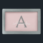 Nome do Monograma da Rapariga da Cinza Rosa Escamo<br><div class="desc">Frasco de Cinto com Nome de Script Simples e Cor-de-Rosa e Cinza. Isso faz a formatura perfeita, doce 16 16, 18, 21rua, 40, 50, 60, 70, 80, 90, 100 anos, casamento, chá de panela, aniversário, chá de fraldas ou presente de festa de solteira para alguém que ama luxo de vidro...</div>