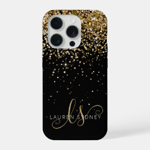 Nome do Monograma do Glitter Dourado