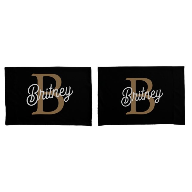 Nome do Monograma Elegante Moderno Script Dourado  (Frente - conjunto)