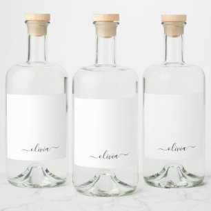 Nome do Monograma Girly de Script Moderno Branco N