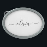 Nome do Monograma Girly de Script Moderno Branco N<br><div class="desc">Frasco do Monograma de Nome Simples de Script Preto e Branco. Isso faz a formatura perfeita, doce 16 16, 18, 21rua, 40, 50, 60, 70, 80, 90, 100 anos, casamento, chá de panela, aniversário, chá de fraldas ou presente de festa de solteira para alguém que ama luxo de vidro e...</div>