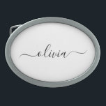 Nome do Monograma Girly de Script Moderno Branco N<br><div class="desc">Frasco do Monograma de Nome Simples de Script Preto e Branco. Isso faz a formatura perfeita, doce 16 16, 18, 21rua, 40, 50, 60, 70, 80, 90, 100 anos, casamento, chá de panela, aniversário, chá de fraldas ou presente de festa de solteira para alguém que ama luxo de vidro e...</div>