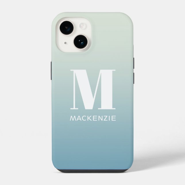 Nome do Monograma Gradiente Simples Personalizado (Verso)