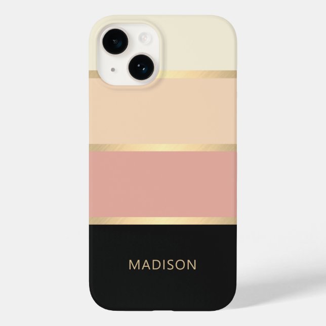 Nome do Monograma Moderno Amplo Striped (Verso)