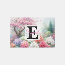 Nome do monograma na aquarela Flores nos pastéis