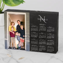 Nome do Monograma Personalizado de Foto do Calendá