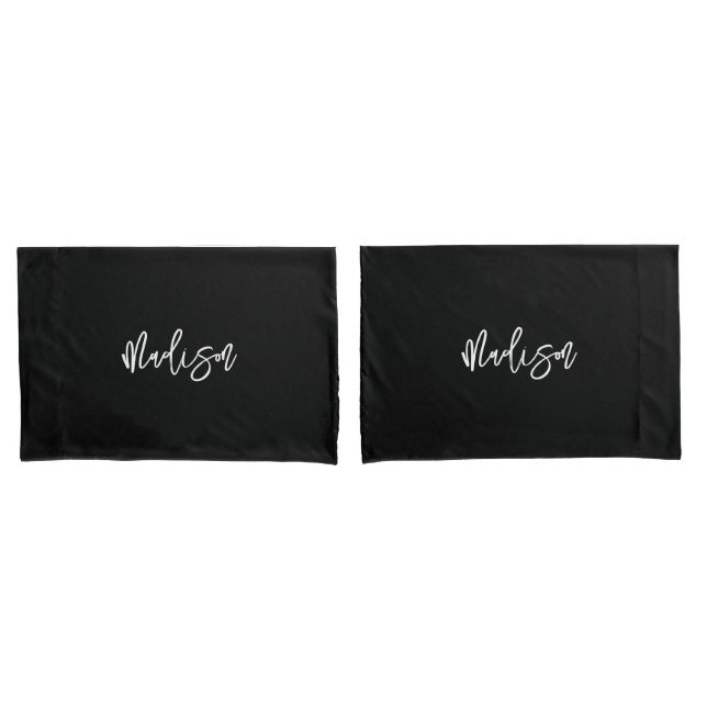 Nome do Monograma Personalizado Preto-Branco Moder (Frente - conjunto)