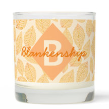 Nome do Monograma Pessoal do Padrão Folha de outon