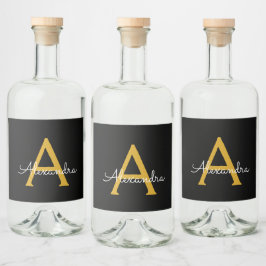 Nome do Monograma Rapariga de Script Moderno Doura