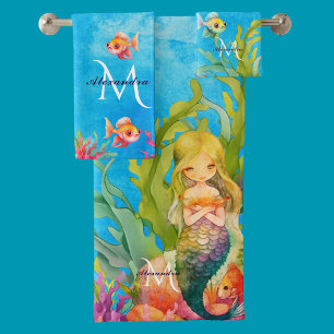Nome do Monograma Sereia Bath Toalha Sereia