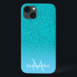 Nome do monograma verde-azul-lacrimejo<br><div class="desc">Gradiente verde-azul brilhante. Modelo para o seu nome e carta monográfica. Letras brancas e lacrimejadas.</div>