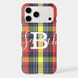 Nome do Monograma Verificado de Tartan Amarelo e V