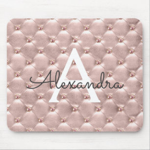 Nome do Mousepad do Monograma, cor-de-rosa, rosa D
