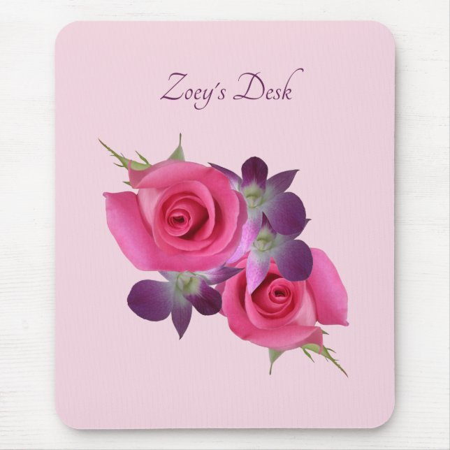Nome do Mousepad Orquídea Roxa Rosa Rosa (Frente)