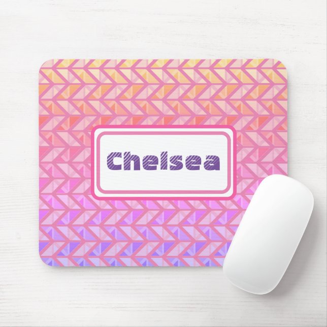 Nome do Padrão Geométrico Rosa: Mousepad (Com mouse)