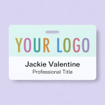 Nome do PVC Mint Logotipo horizontal do Crachá Eti