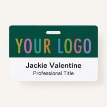 Nome do PVC verde Crachá Logotipo horizontal Etiqu