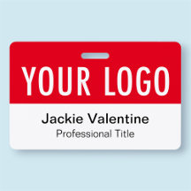 Nome do PVC vermelho Crachá Logotipo horizontal Et