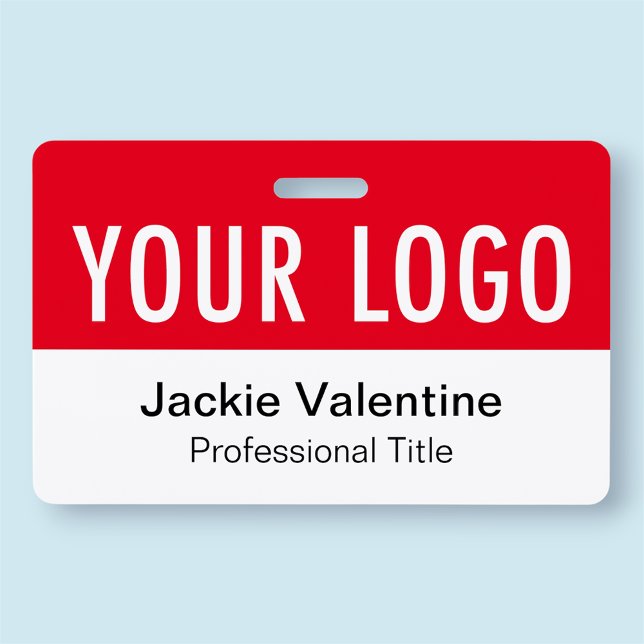 Nome do PVC vermelho Crachá Logotipo horizontal Et (MISOOK Red Name Badge with Logo)