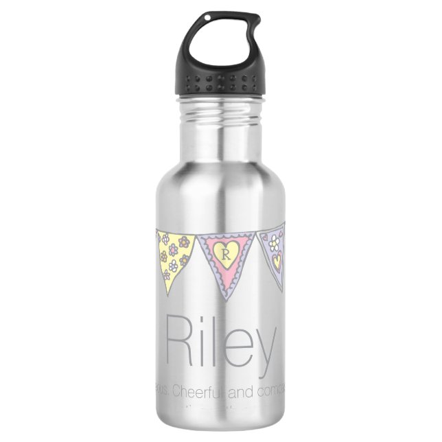 Nome do Riley que significa garrafa de bebidas de  (Frente)