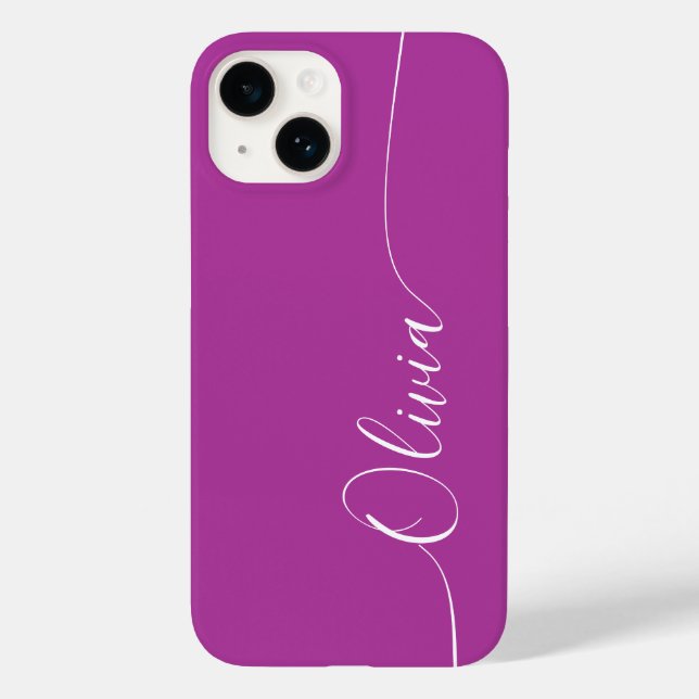 Nome do Script de Caligrafia Elegante Branco Roxo (Verso)