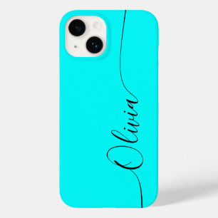 Nome do Script de Caligrafia Elegante Preto Aqua